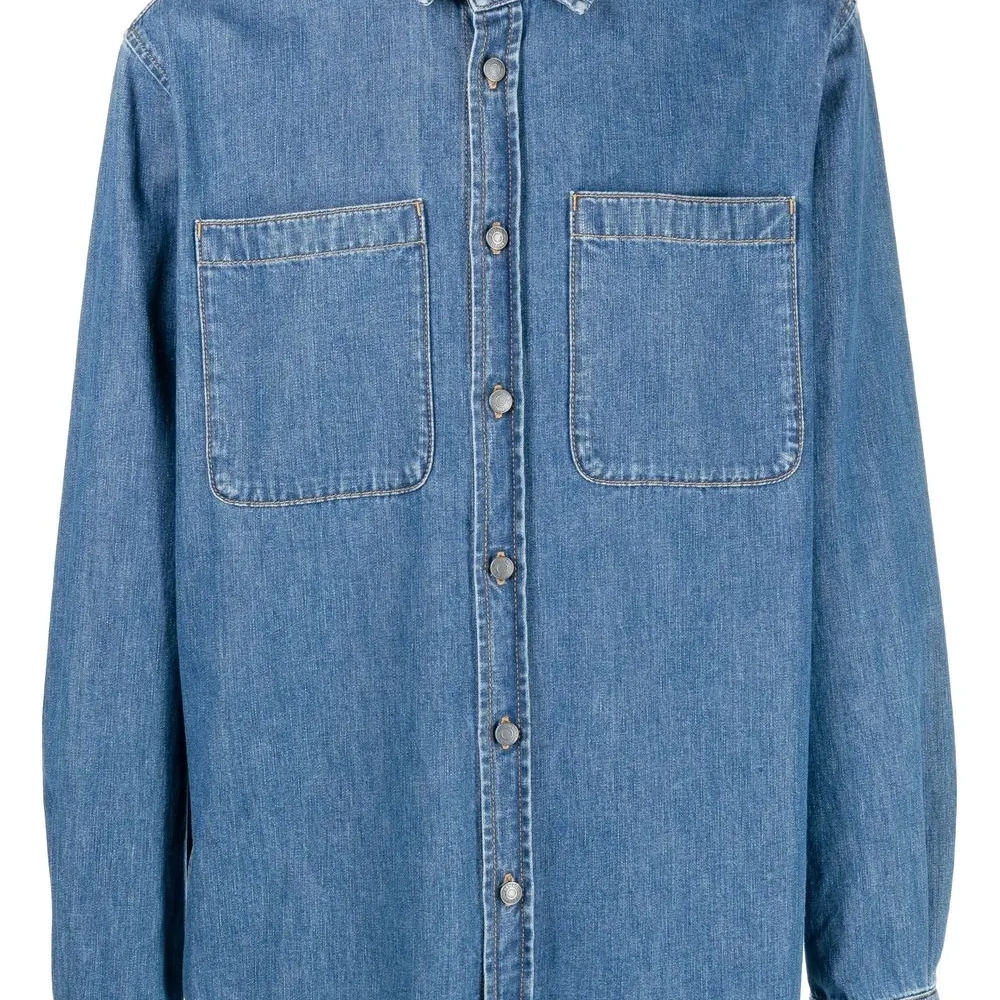 Джинсовая рубашка с принтом