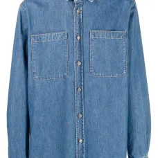 Джинсовая рубашка с принтом