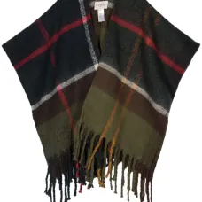 Клетчатый шарф с бахромой Клетчатый шарф с бахромой