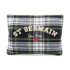 Клетчатый клатч на молнии