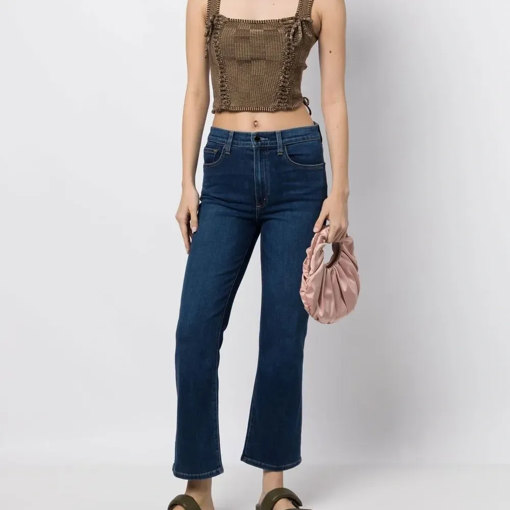 Расклешенные укороченные брюки