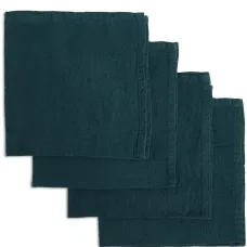 Набор из четырех льняных салфеток Набор из четырех льняных салфеток