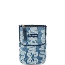 Джинсовый клатч с жаккардовым логотипом