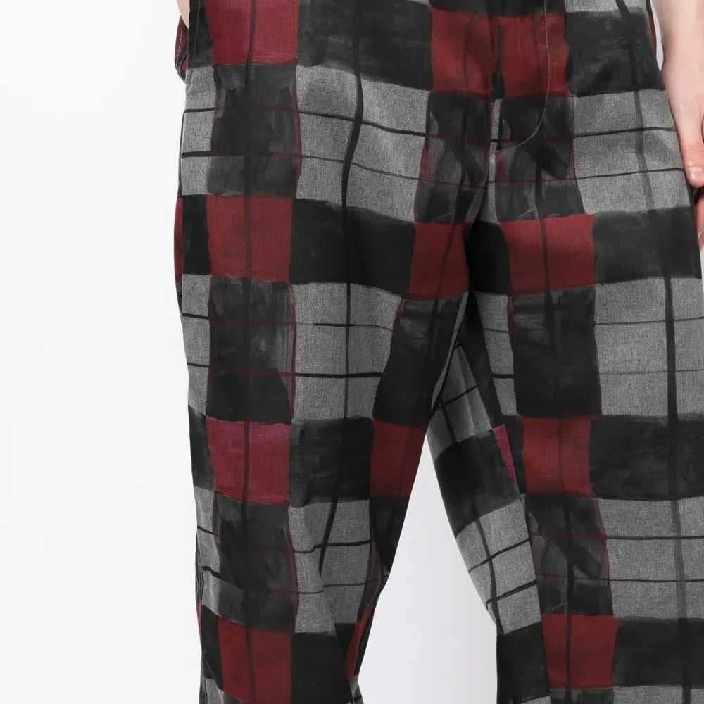 Укороченные брюки в клетку