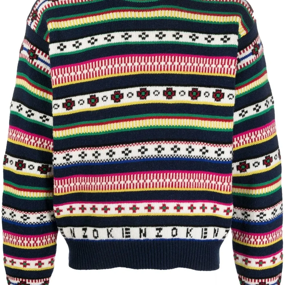 Полосатый джемпер из смеси шерсти и хлопка