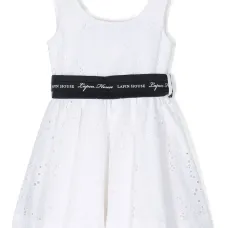 Платье с английской вышивкой и логотипом