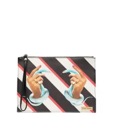 Клатч в полоску с графичным принтом Клатч в полоску с графичным принтом