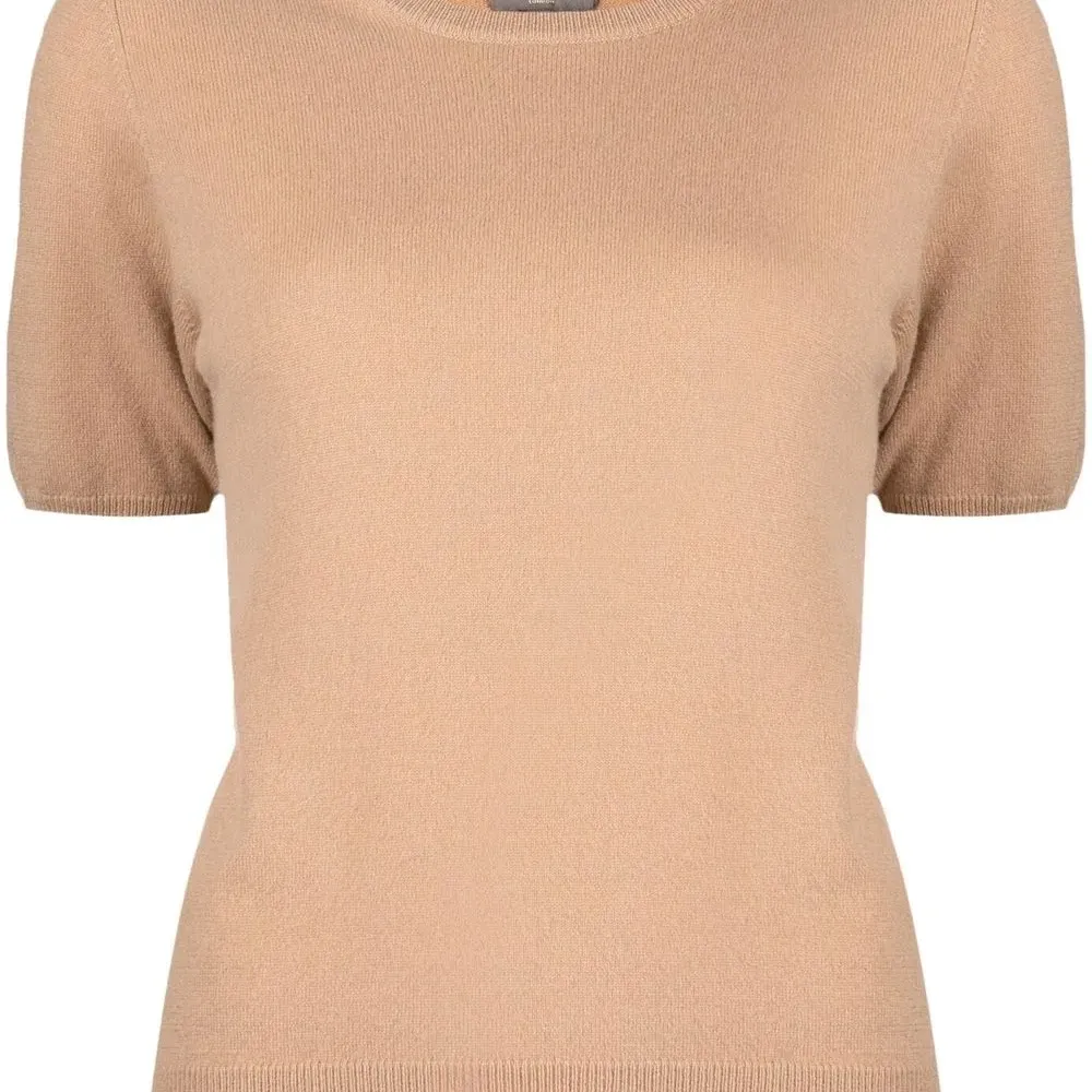 Кашемировый топ с короткими рукавами