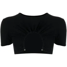 Укороченная футболка с вырезом