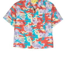 Рубашка с короткими рукавами и камуфляжным принтом