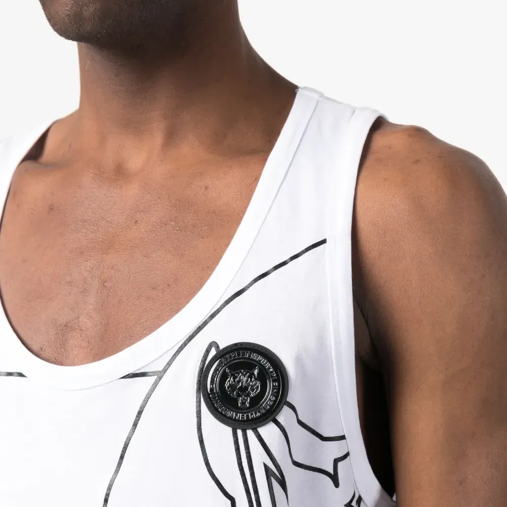 Топ с U-образным вырезом и графичным принтом