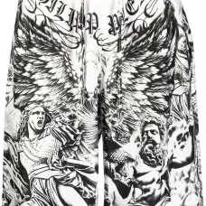 Шелковые шорты с принтом Tattoo