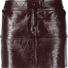 Лакированная юбка-карандаш мини