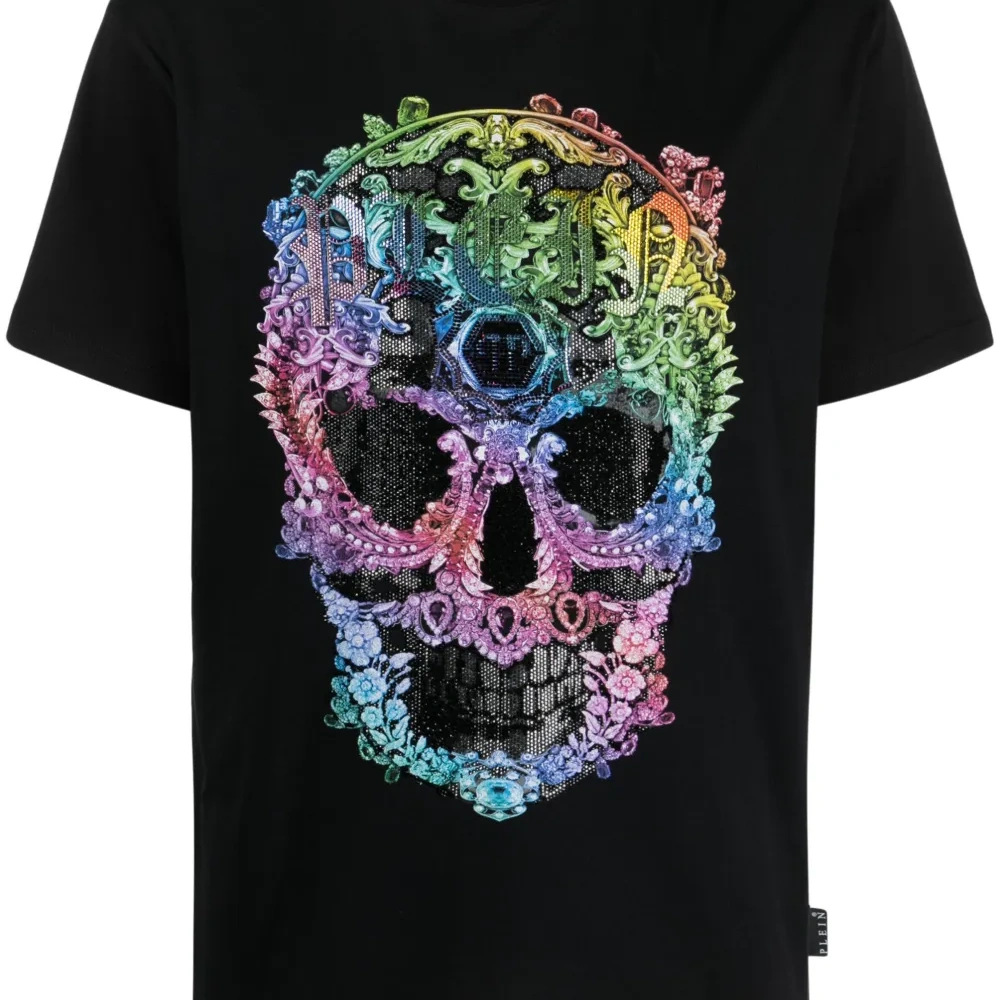 Футболка с принтом Skull и стразами
