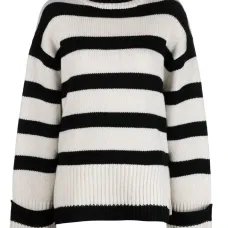 Полосатый джемпер с высоким воротником
