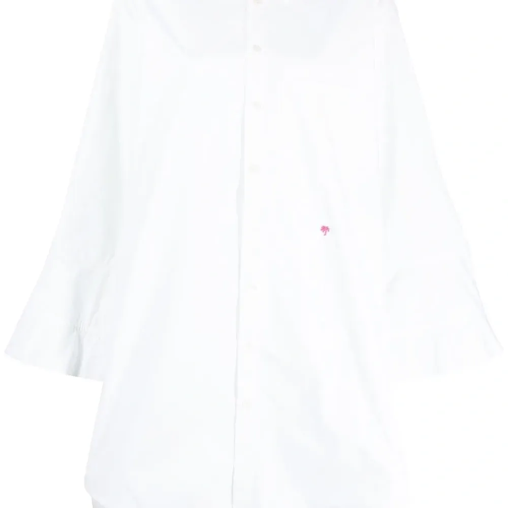 Платье-рубашка с расклешенными рукавами