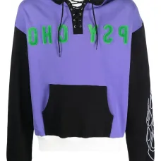 Худи в стиле колор-блок со шнуровкой