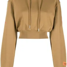 Укороченное худи с надписью