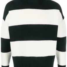 Джемпер с высоким воротником в полоску