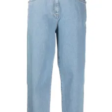 Укороченные джинсы с завышенной талией