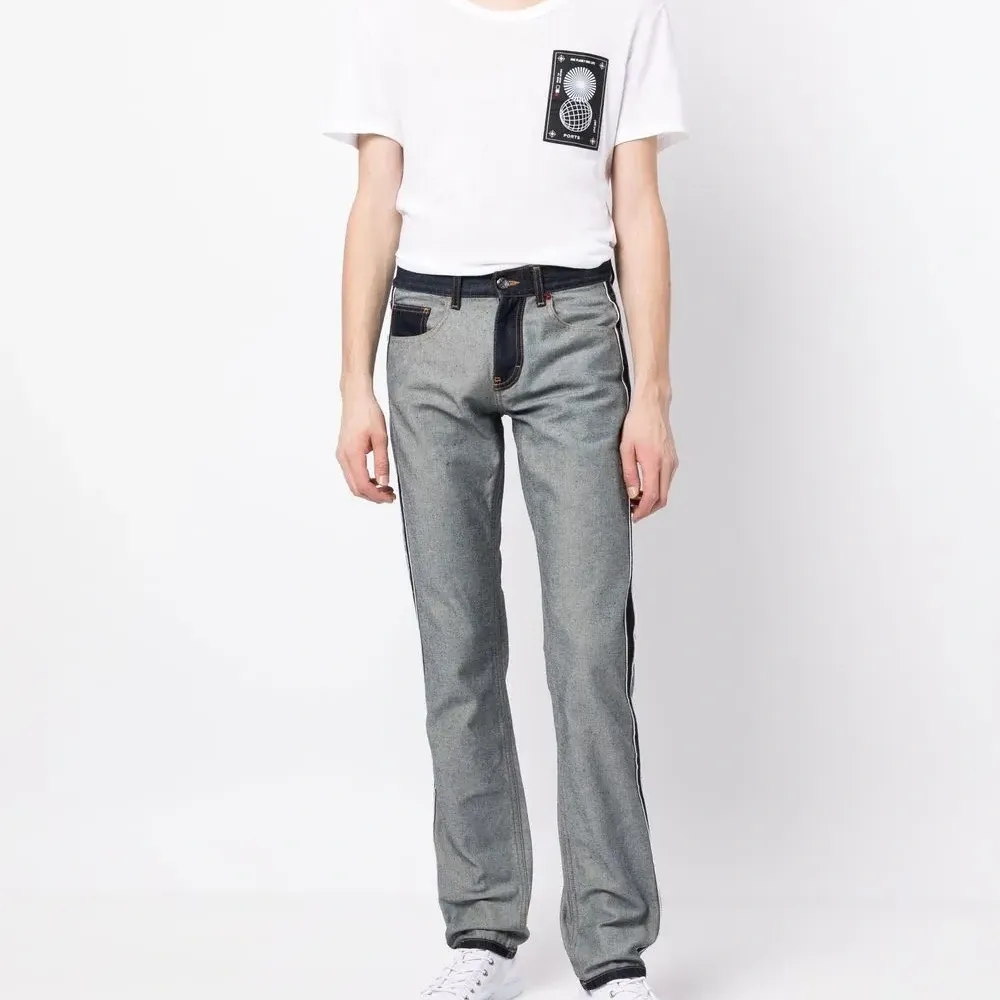 Брюки с контрастными вставками