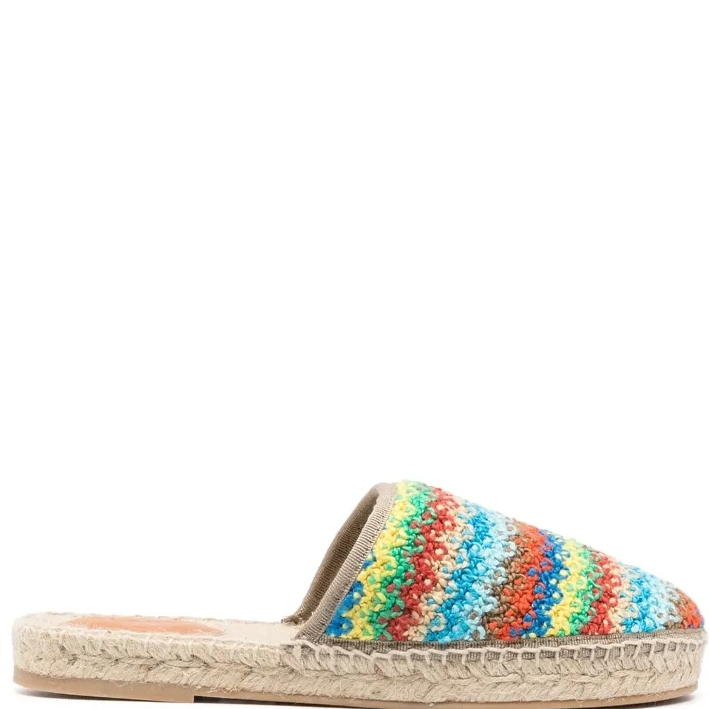 Плетеные шлепанцы в полоску