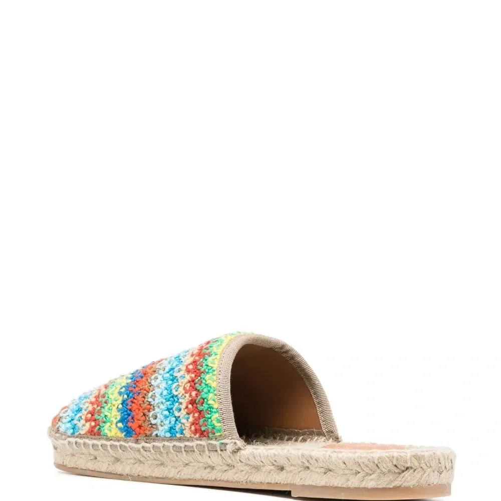 Плетеные шлепанцы в полоску