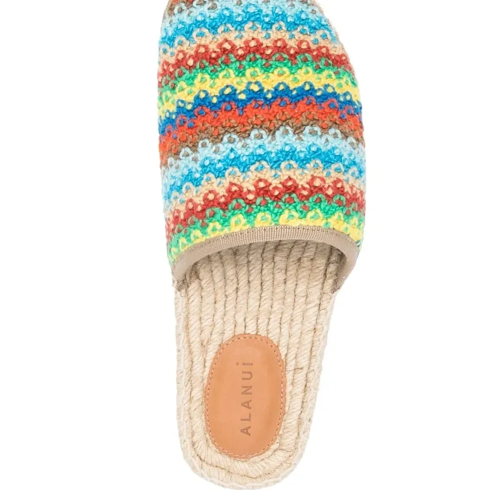 Плетеные шлепанцы в полоску