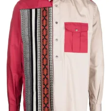 Рубашка с длинными рукавами и геометричным принтом