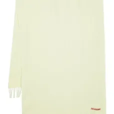 Шарф с бахромой и нашивкой-логотипом