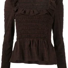 Блузка из сирсакера со сборками