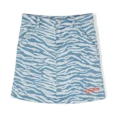 Джинсовая юбка с принтом