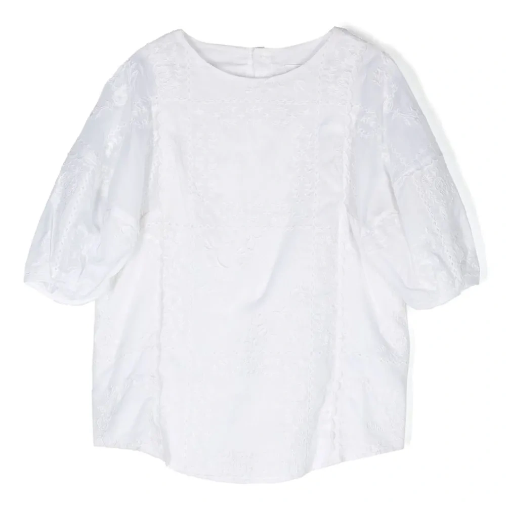 Блузка из органического хлопка с вышивкой