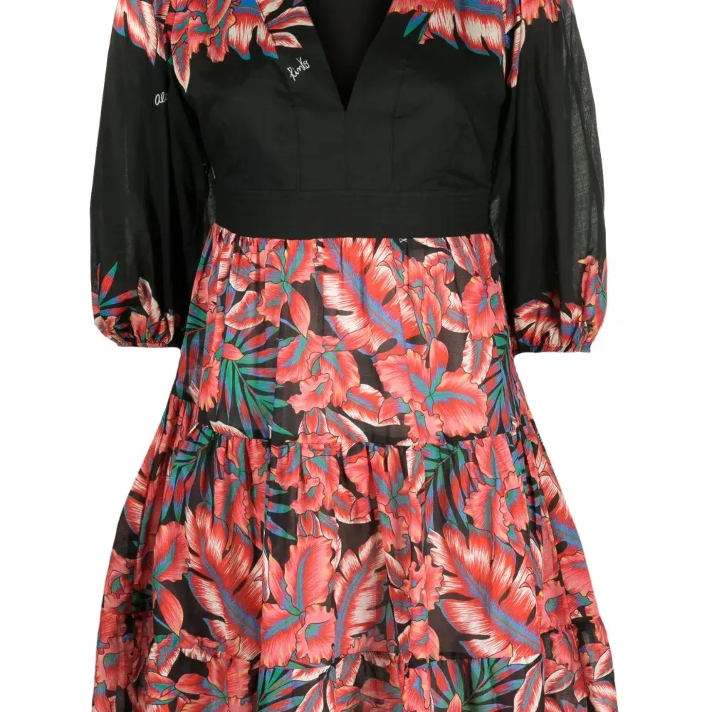 Платье мини с цветочным принтом