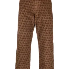 Вельветовые брюки с графичным принтом