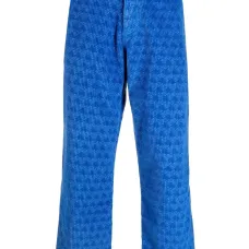 Вельветовые брюки с графичным принтом