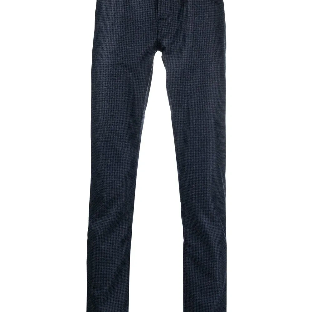 Клетчатые брюки прямого кроя