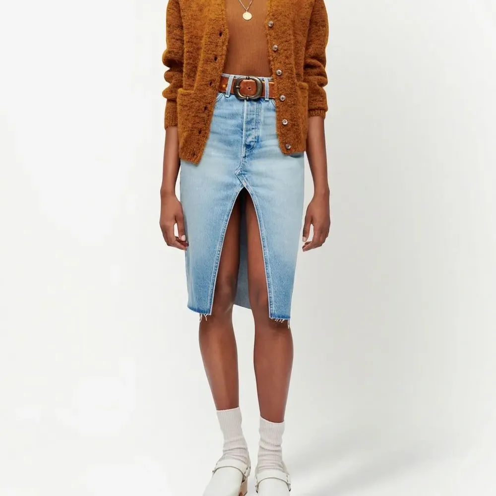 джинсовая юбка миди из органического хлопка