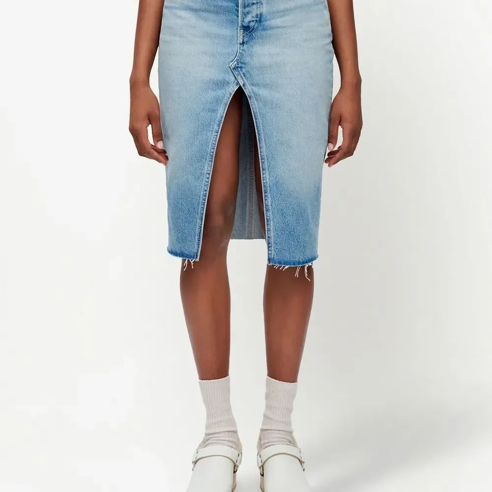 джинсовая юбка миди из органического хлопка