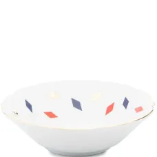 Фарфоровая глубокая тарелка с узором