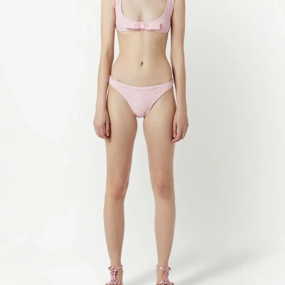 Плавки бикини с цветочным кружевом