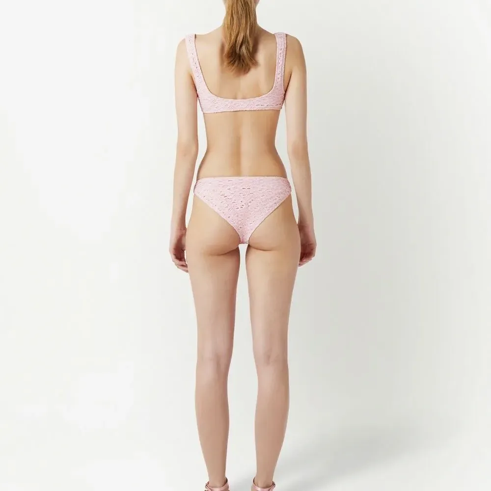 Плавки бикини с цветочным кружевом