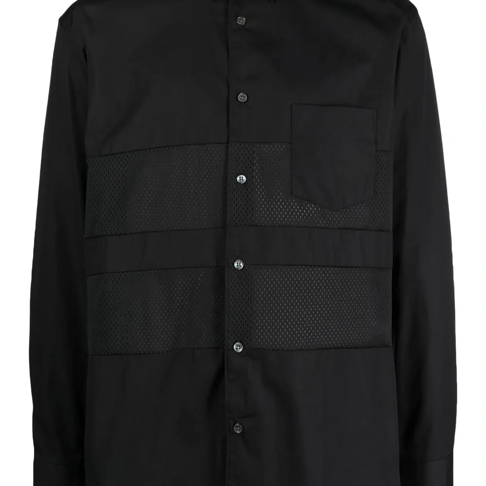 Рубашка с длинными рукавами и вставками