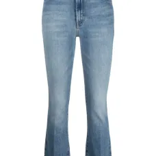 Укороченные джинсы с завышенной талией