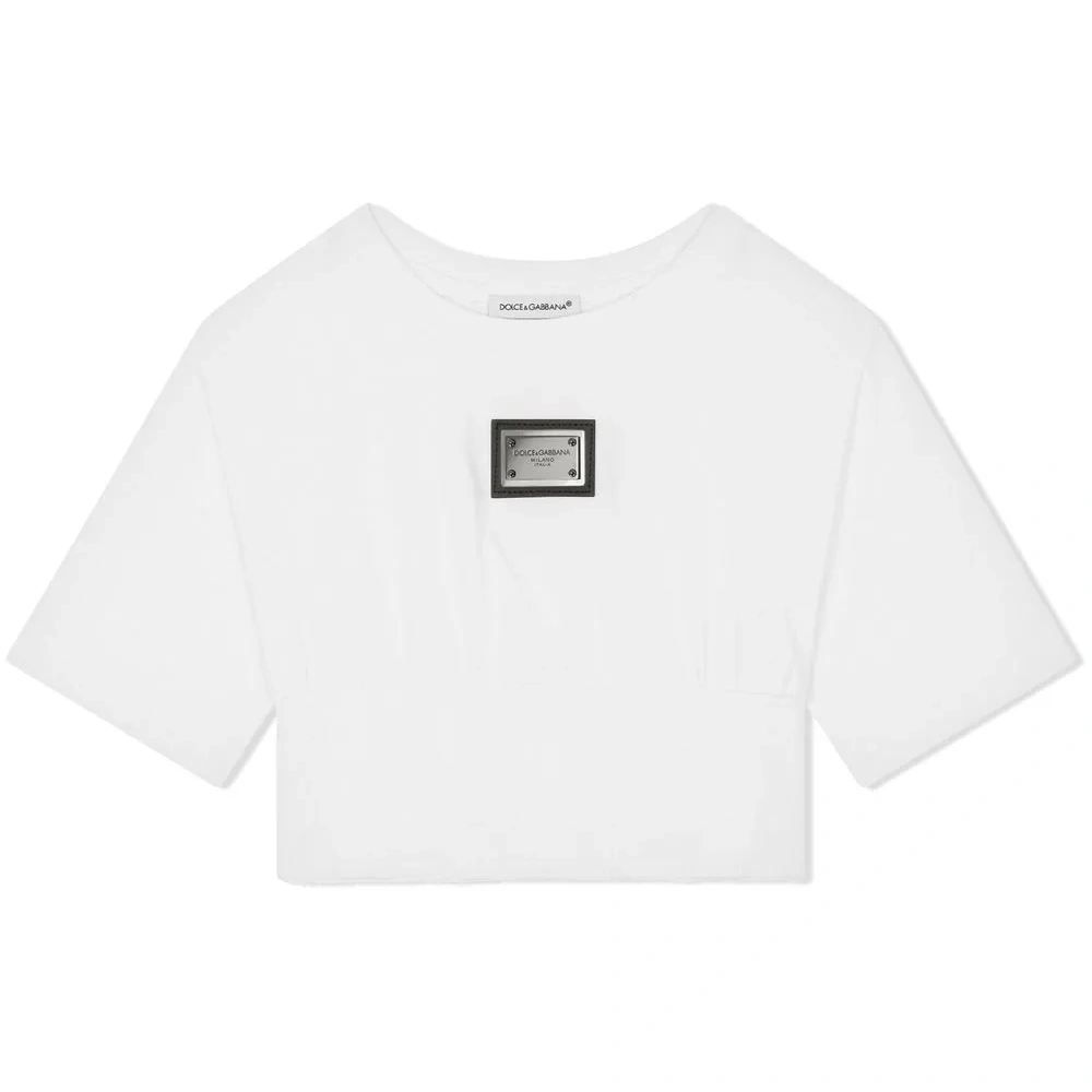 укороченная футболка с логотипом