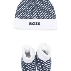 Комплект из шапки бини и пинеток с монограммой