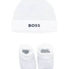 Комплект из шапки бини и пинеток с монограммой