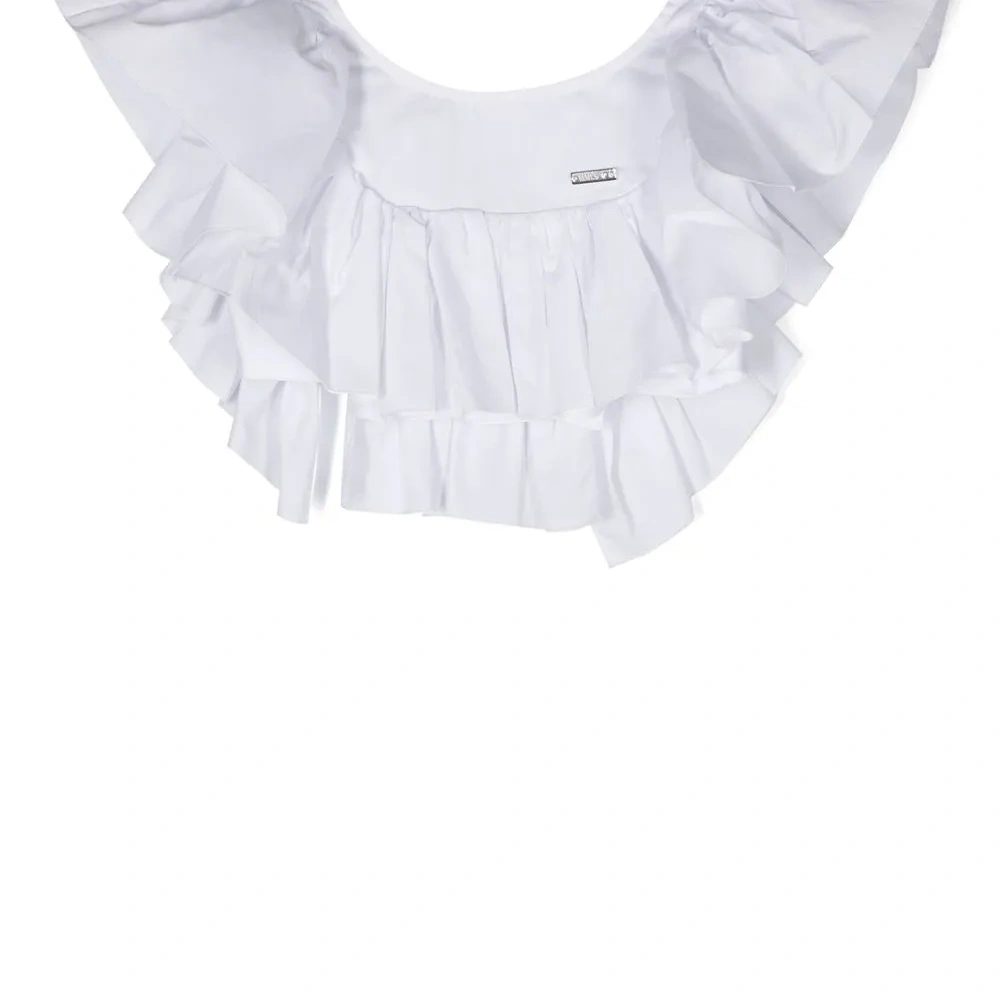 Укороченная блузка с оборками