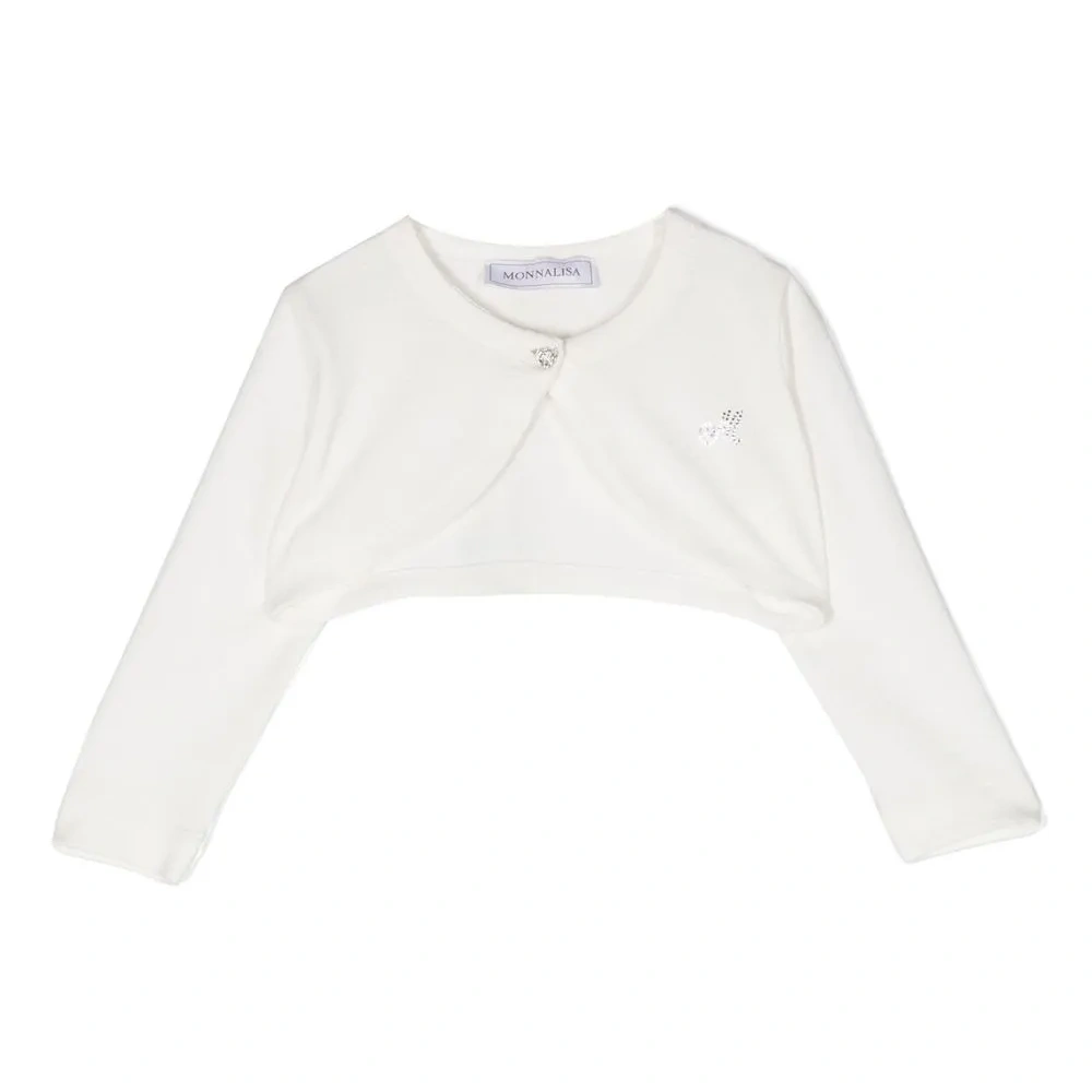 Укороченный кардиган с логотипом и стразами