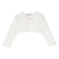 Укороченный кардиган с логотипом и стразами